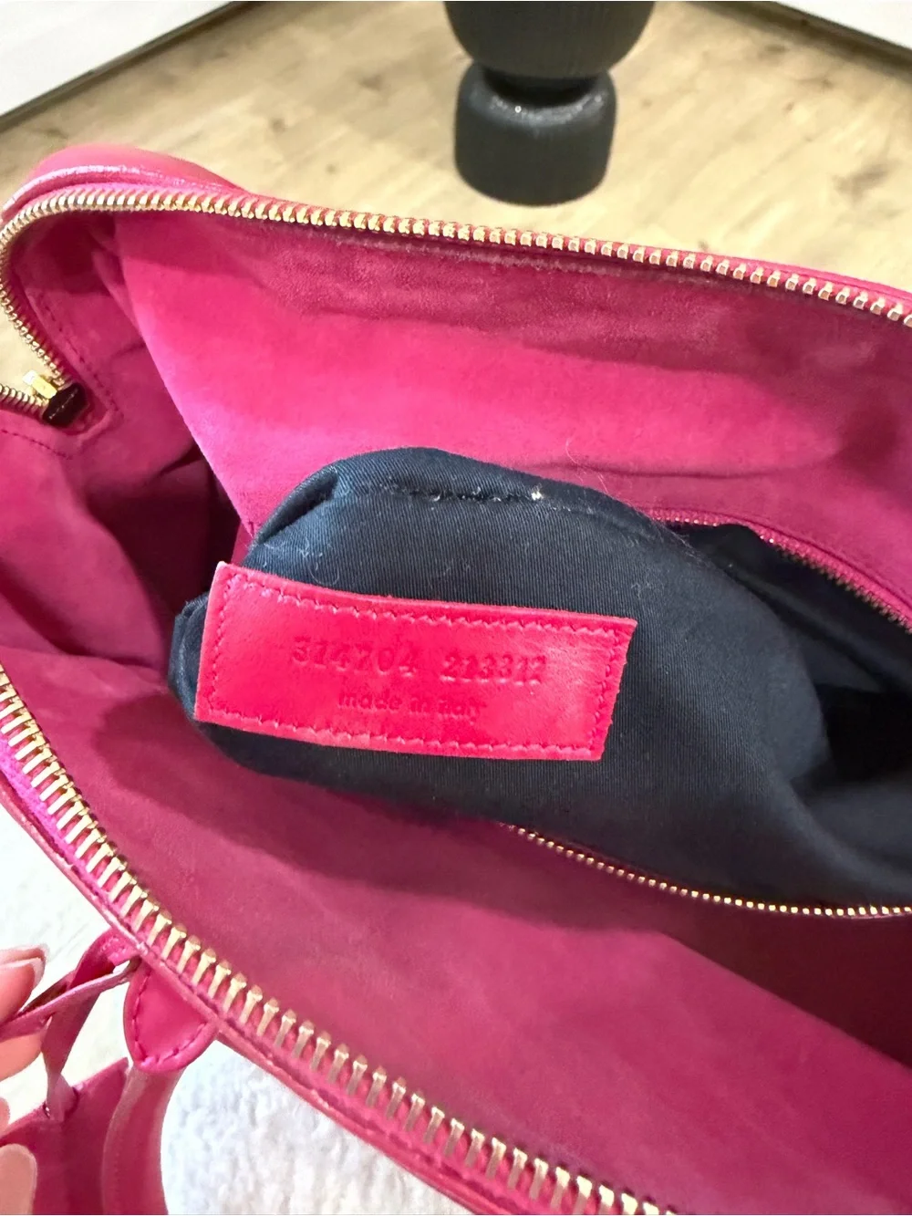 Saint Laurent Fuchsia Leather Satchel